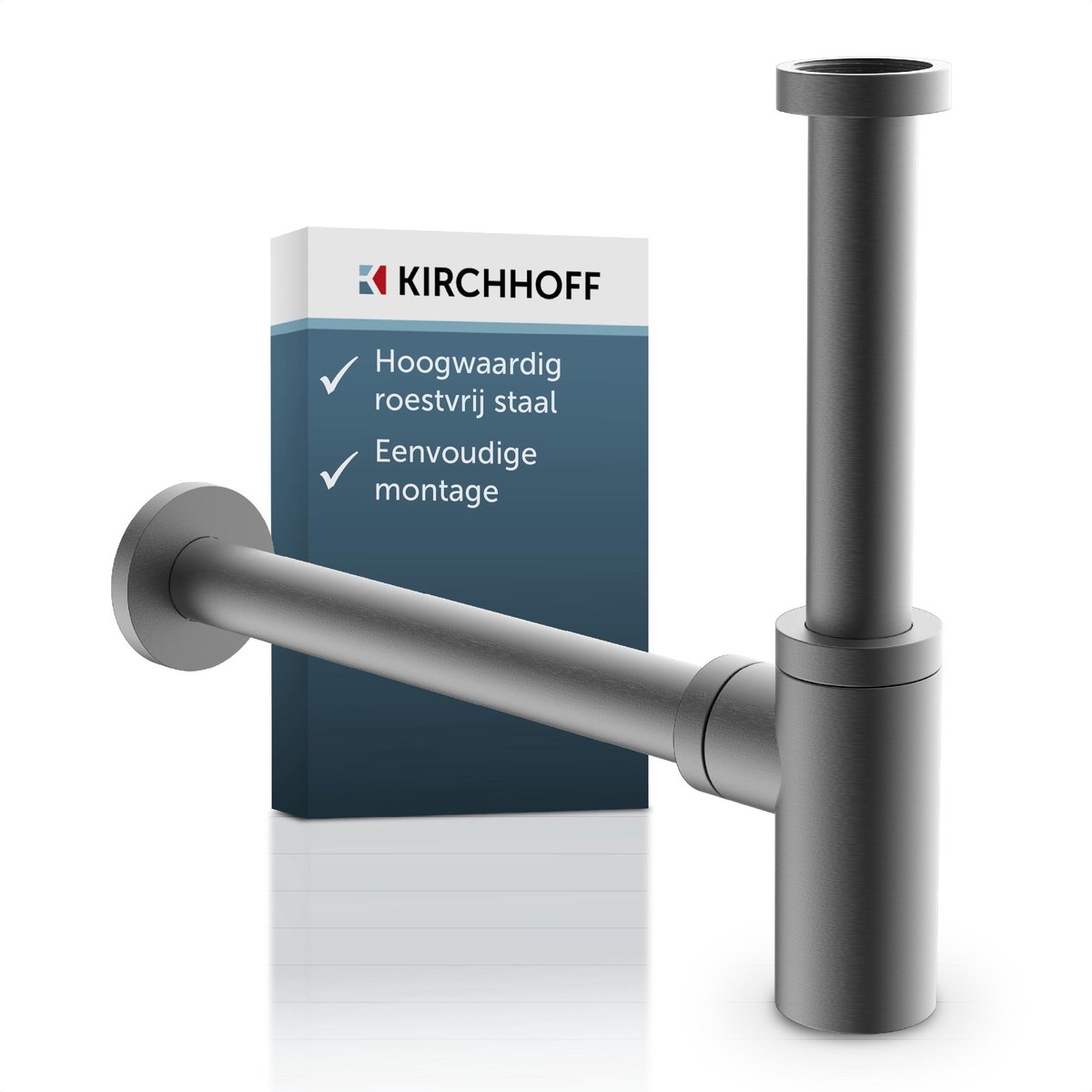 KIRCHHOFF Design Afvoer Sifon -Mat Grafiet - 1 1/4" x 32 mm