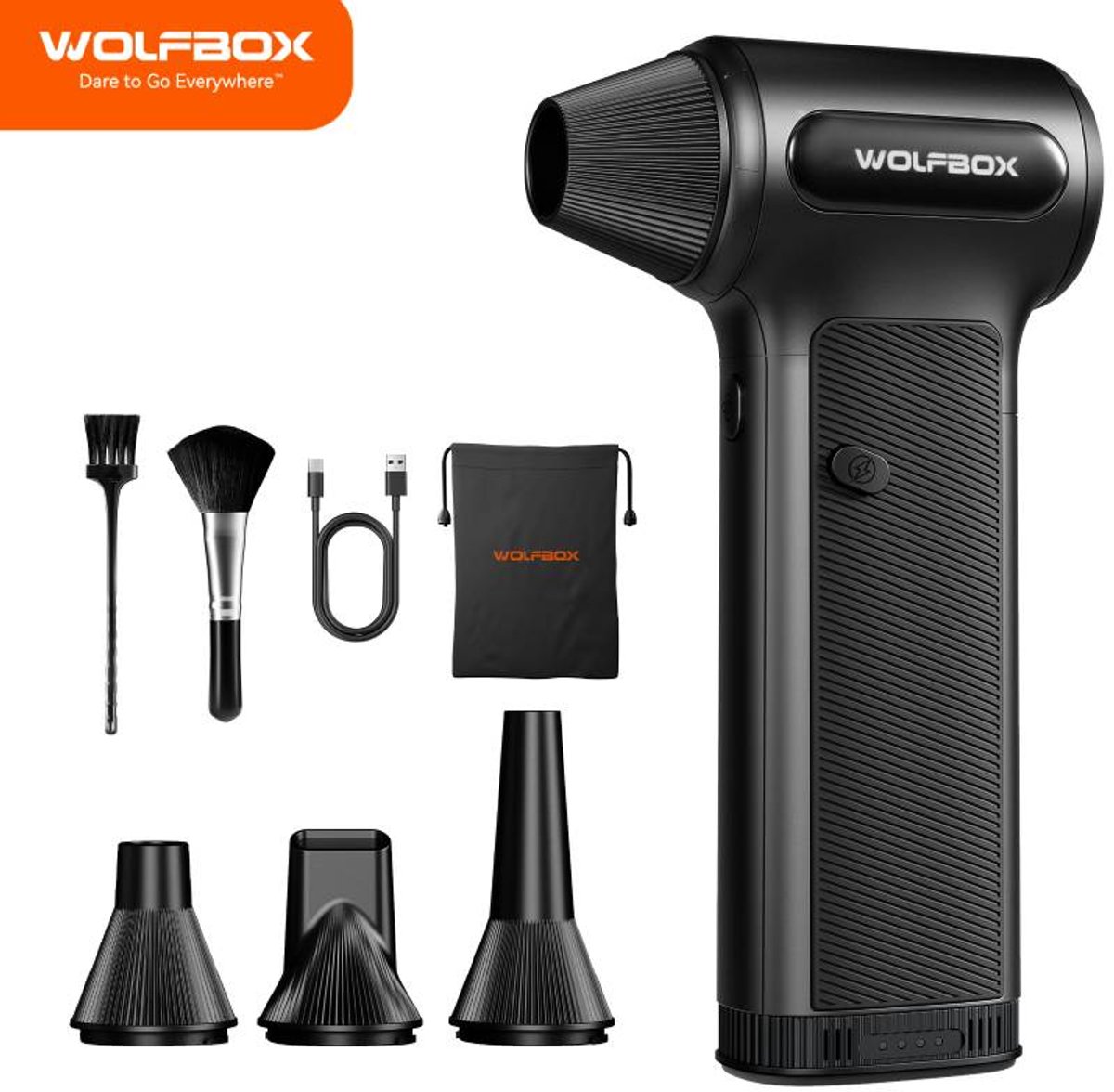 WOLFBOX DF200 Air Duster Draadloos - Oplaadbaar -6000mAh - 150.000 RPM - Perslucht - Compressed Air - Stofreiniger - AirDuster - Luchtblazer - Perslucht - Turbo Fan