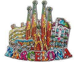 3D Koelkastmagneet in Mozaïek Stijl Barcelona Souvenir