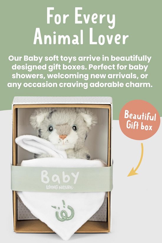 Pluizige Sneeuwluipaard Knuffelpop met Deken - Zacht Speelgoed Cadeau voor Baby's en Pasgeborenen van Merkloos — afbeelding 5