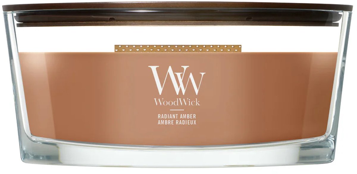 WoodWick Hearthwick - Radiant Amber - Ellipse Geurkaars - 50 branduren