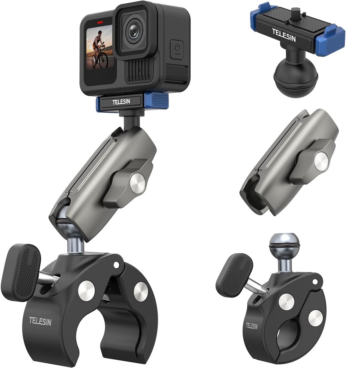 Universele Magnetische Klemhouder Fiets & Motorfiets - 360° Draaibaar voor Actiecamera's