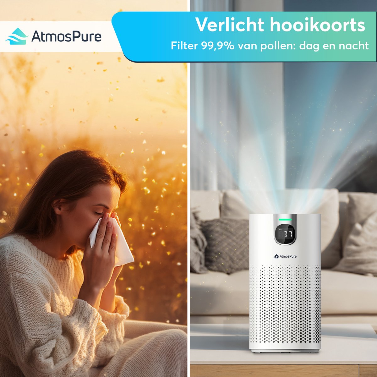 AtmosPure CleanAir - Stille Luchtreiniger thumbnail 2