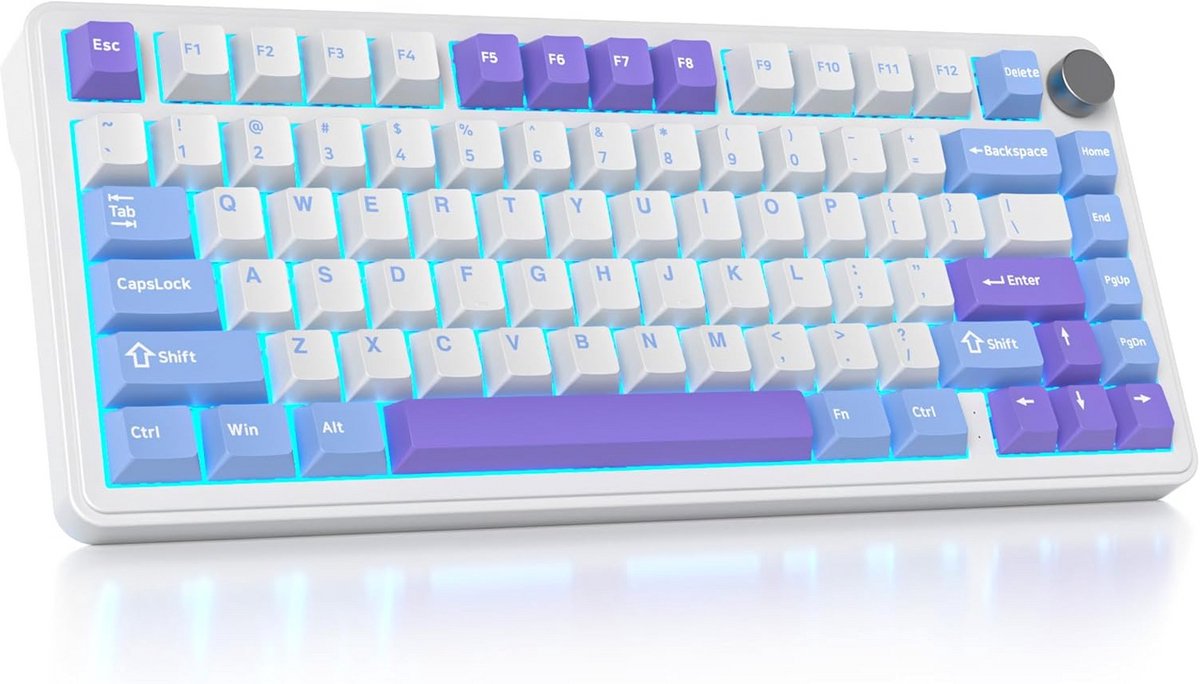 Compact 75% Mechanisch Toetsenbord met Draadloze Connectiviteit en RGB