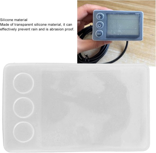 Beschermhoes voor fietsdisplay - krasbestendige siliconen beschermhoes - transparante siliconen beschermhoes voor fietssnelheidsmeterdisplay - geschikt voor S866 LCD-meters van Merkloos — afbeelding 3