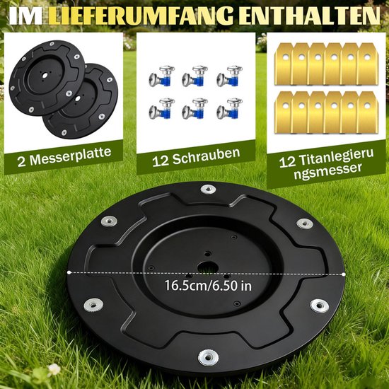 26 stuks Premium tuning voor robotmaaiers - geschikt voor Mammotion LUBA 1 AWD en LUBA 2 AWD (tot modeljaar 2024) - Maaischijf voor 6 messen - Twee met glasvezel versterkte roterende schijven van Merkloos	 — afbeelding 4