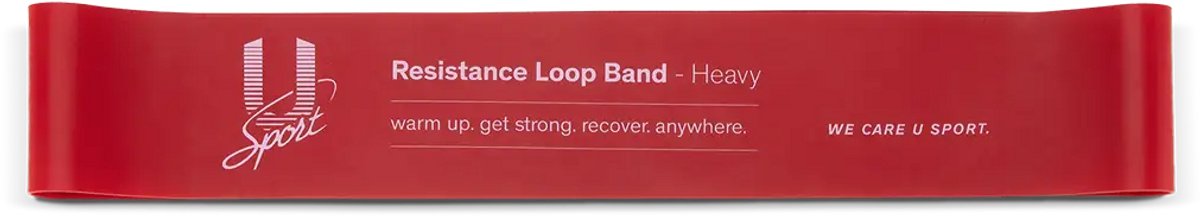 U-Sport Resistance Loop Band - Heavy (Rood) - Weerstandsband - Krachttraining & Bodybuilding - Bilspieren & Benen
