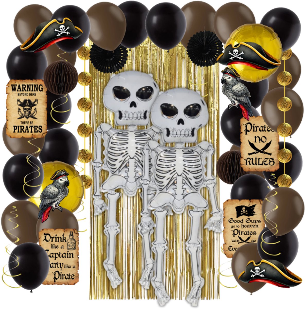 Piraten Feestversiering – 47 Stuks decoratieset voor themafeest - Piraten verjaardag