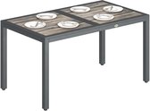 Outsunny tuintafel - gegalvaniseerd staal, PSPC - 140 x 80 x 72 cm - donkergrijs