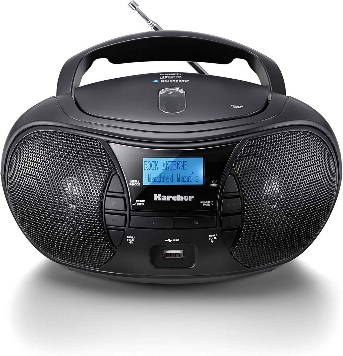 Draagbare CD Radio met DAB+ en Bluetooth - Boombox met USB en Batterijvoeding