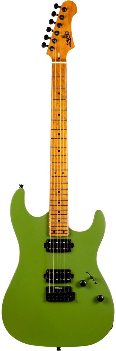 JET JS-500 MGR S-style Elektrische Gitaar HH Wilkinson Tremolo Roasted Maple Toets Mat Groen