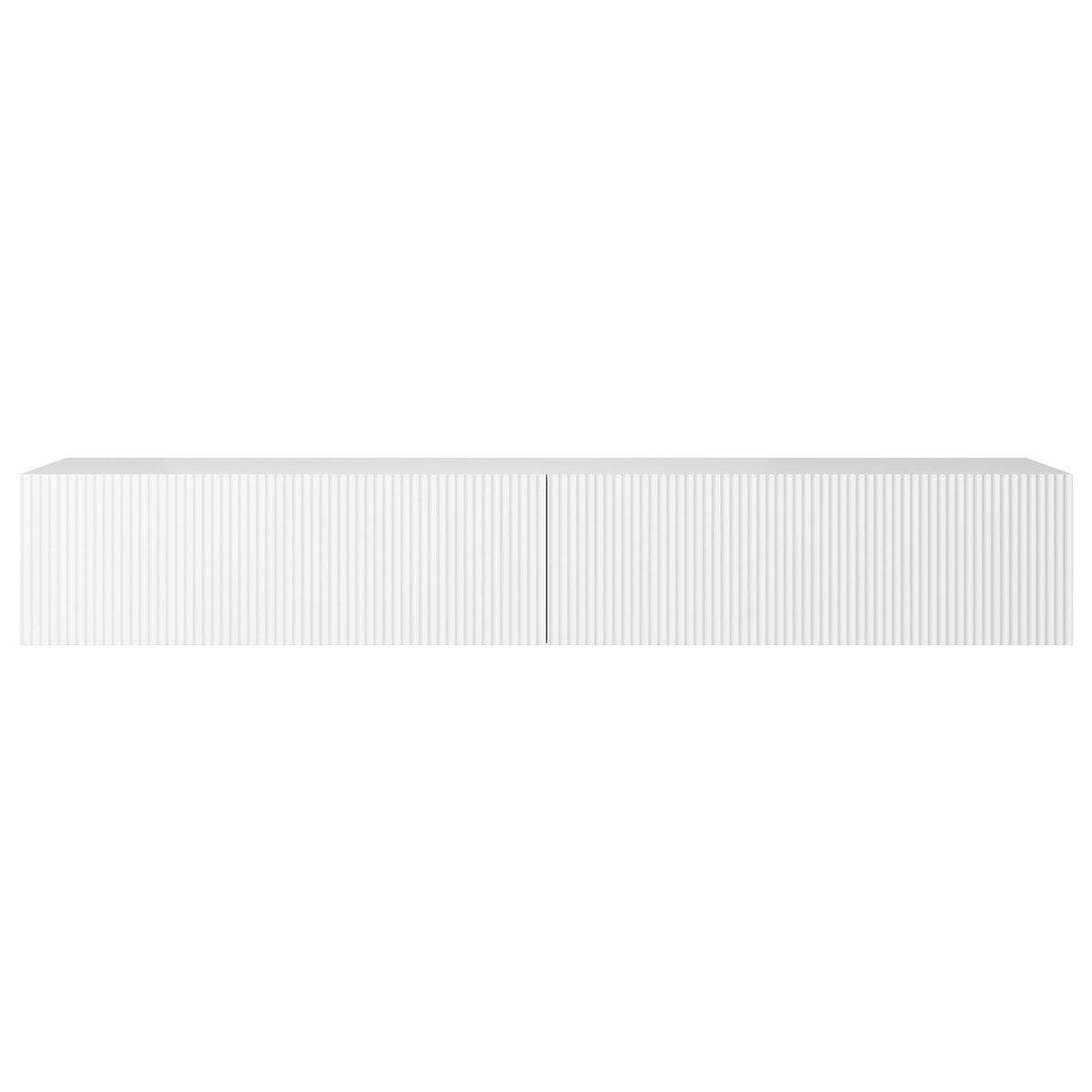 Selsey Veldio – Zwevend TV-meubel met gefreesd front, wit, 175 cm