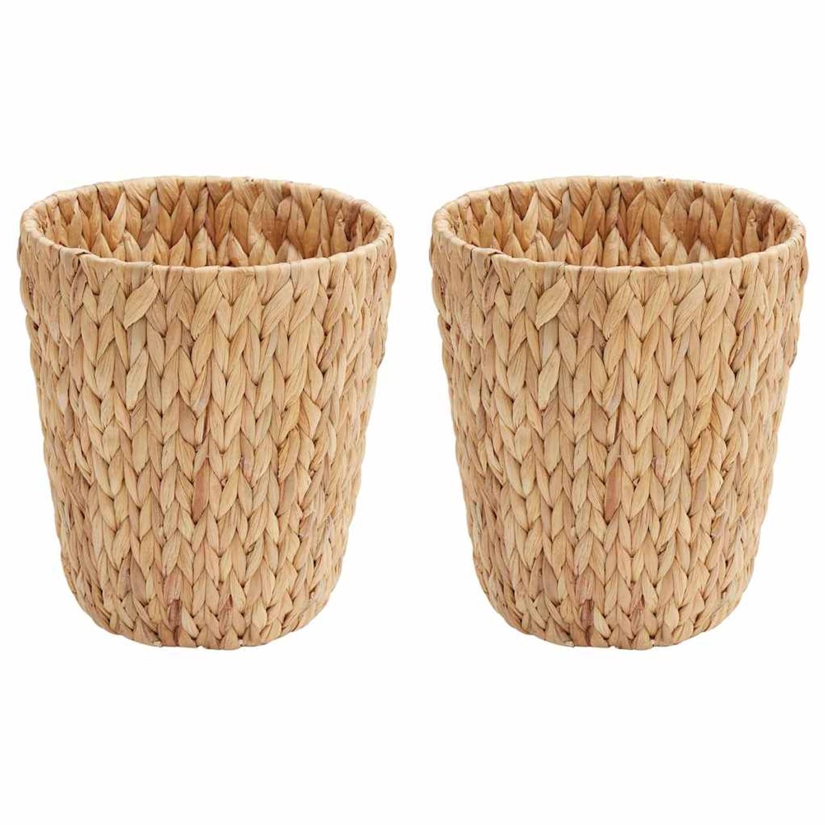 vidaXL - Afvalpapierbakken - 2 - pcs - Naturel - 26 - x - 26 - x - 29 - cm - Waterhyacint