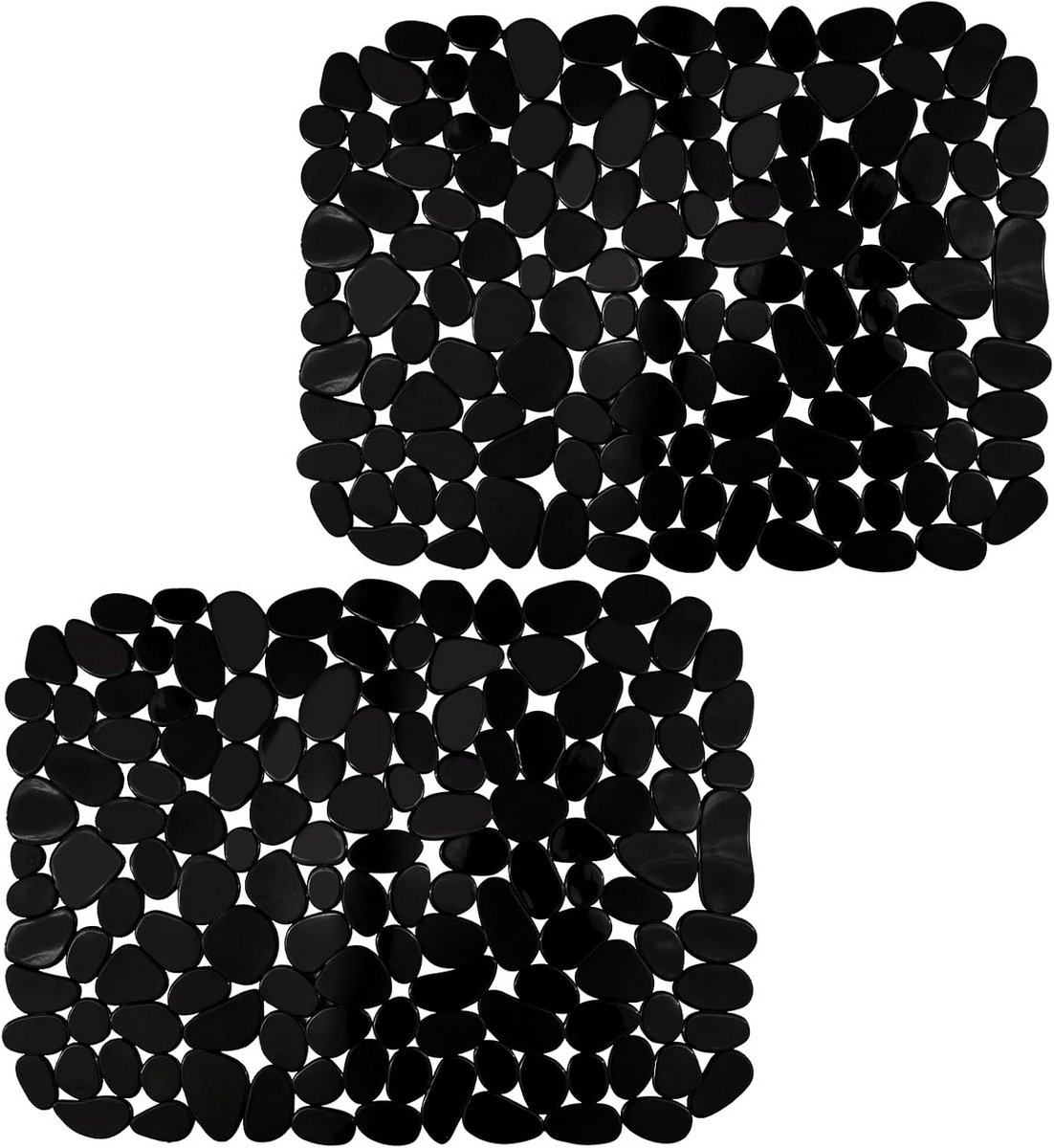 2 stuks Zwarte Spoelbakmat - Beschermmat voor Keukenspoelbak