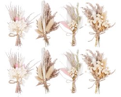 8x Mini Gedroogde Bloemen Set - Natuurlijke Decoratie voor Knutselen, Scrapbooking en Bruiloft