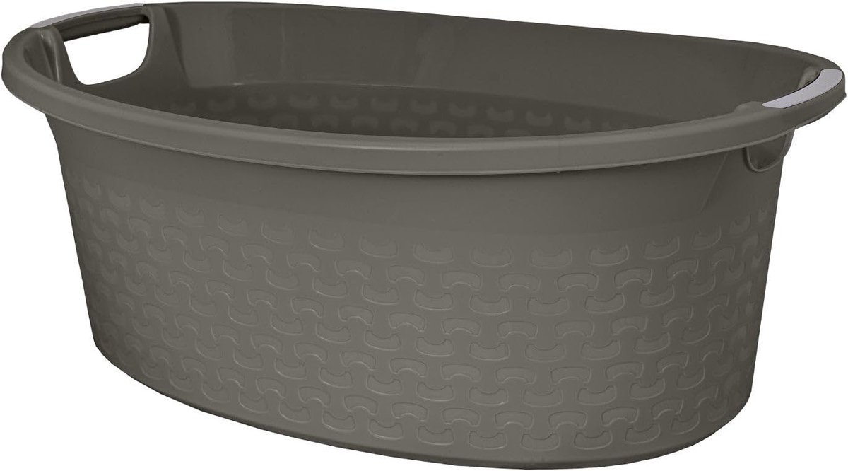 Ovale Wasmand Katoen Look 60 Liter - Stevige Wasmand met Handvatten