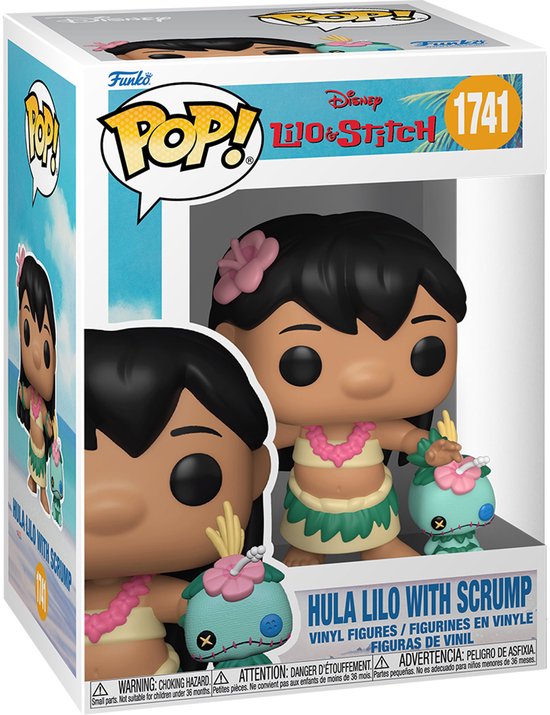 Verpakking van de Hula Lilo met Scrump Funko Pop! figuur met een afbeelding van Lilo op de voorkant.