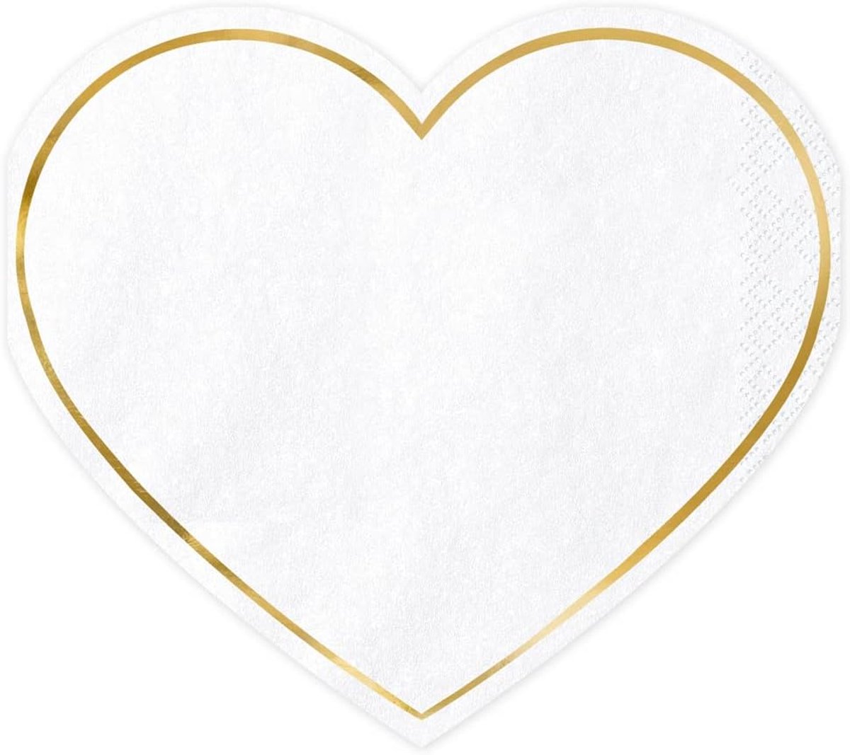 Witte hartvormige servetten met gouden rand voor Valentijnsdag en bruiloftdecoratie