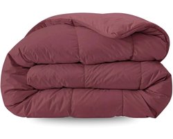 Zelesta Pure Uni Bordeaux Rood 240x200cm - Katoenen dekbed zonder overtrek - Wasbaar dekbed - Hoesloos dekbed - 2 in 1 Dekbed met vaste overtrek