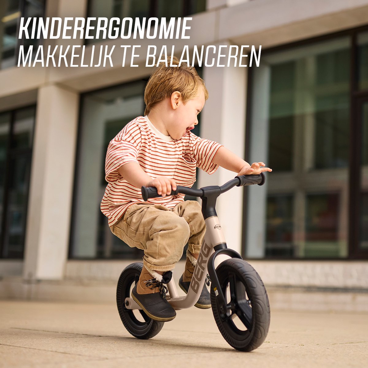BERG MOOV10 Loopfiets - 2+ jaar - 10 inch - Lichtgewicht - Anti-lek EVA Banden - Verstelbaar Stuur en Zadel - Sand Beige — afbeelding 3