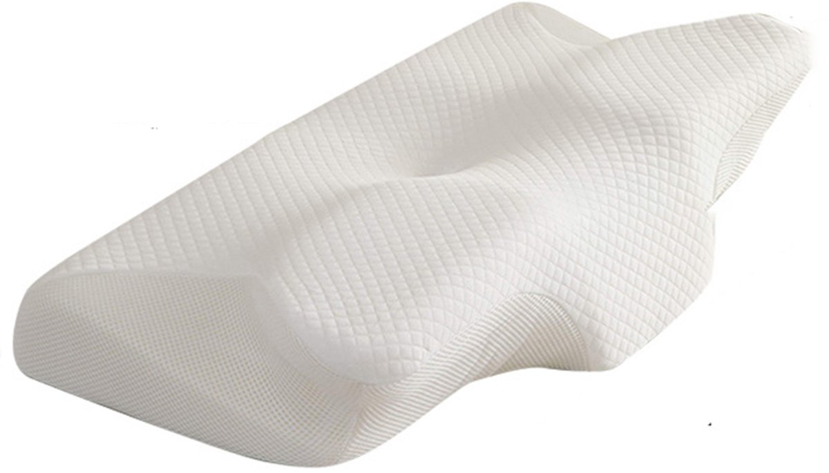 Sunova Hoofdkussen - Hoofdkussen nekklachten - Anti snurk kussen - Hoofdkussen nekpijn - Zijligkussen volwassenen - verkoelend hoofdkussen - slaapkussen zijslaper - Slaapkussen - Vlinderkussen - verkoelend hoofdkussen-Wit