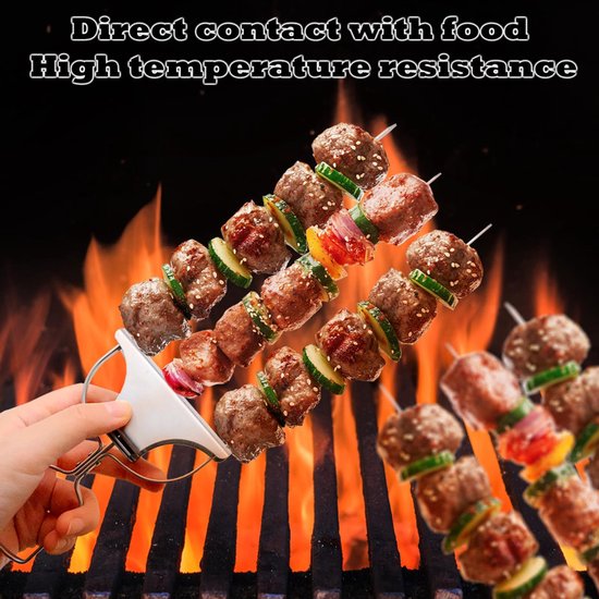 2 stuks - BBQ-vork - Barbeque grillspiezen - vleespennen - vleesspies - vleesvork - Marshmallow spiezen - BBQ accessoires - Geschikt voor vlees, kip, worst en groenten — afbeelding 2