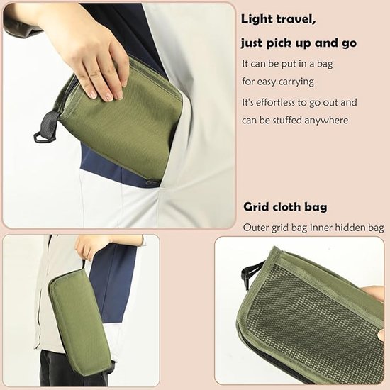 Opvouwbare Krukken - Opvouwbare Kampeerstoel - Schoudertas - Opvouwbare Kampeerkruk Buitenkruk - Zakhandtaskruk - Kan Crossbody Gedragen Worden - Visgereedschap - Geschikt Voor Kamperen, Backpacken, Wandelen En Vissen - Zwart — afbeelding 2