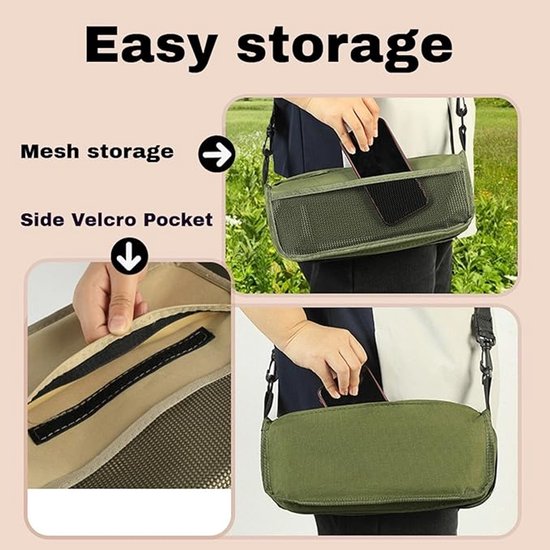 Opvouwbare Krukken - Opvouwbare Kampeerstoel - Schoudertas - Opvouwbare Kampeerkruk Buitenkruk - Zakhandtaskruk - Kan Crossbody Gedragen Worden - Visgereedschap - Geschikt Voor Kamperen, Backpacken, Wandelen En Vissen - Zwart — afbeelding 3