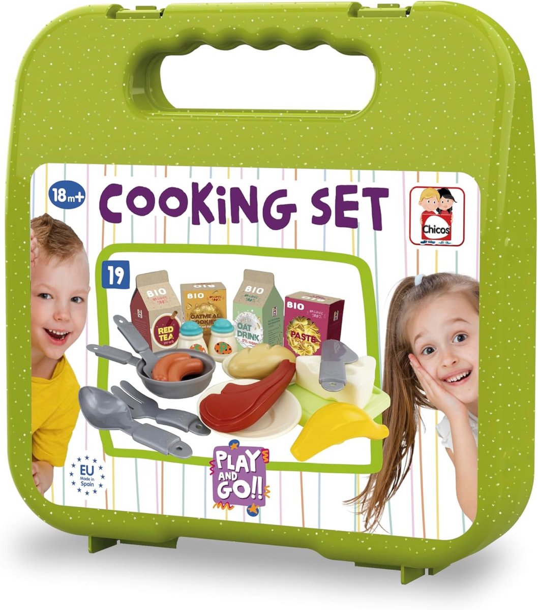 Kinderspeelgoed Keukenkofferset met 19 Accessoires voor Urenlang Kookplezier