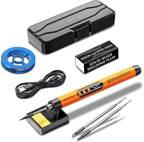 Nevya | Draadloze Soldeerbout | Soldeerset | USB Soldeerbout | Soldeerbouten | Soldeer tin | Houtbrander | Soldeerbout
