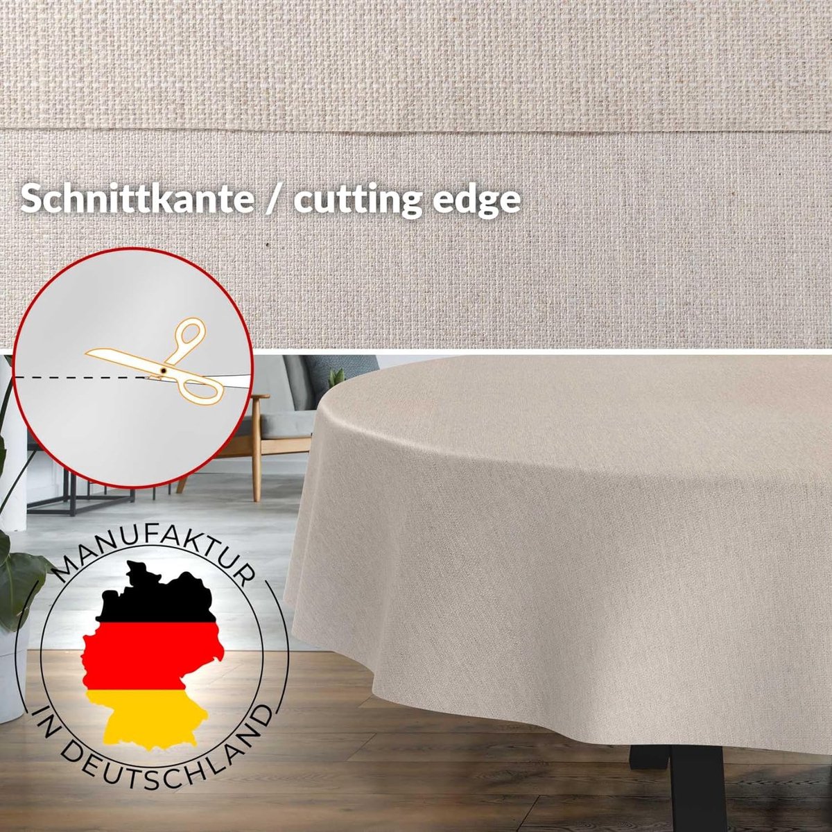 Waterafstotend Stoffen Tafelkleed 180x140 cm Ovaal - Kreukvrij Katoen-Polyester Wasbaar