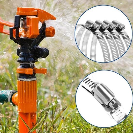 Slangklemmen van 304 roestvrij staal - Ringklemmen - Spanbanden 12,6 mm breed - 3,5 m lang + 12 klemkoppen - Inclusief spanbanden - Stalen gesp - Hose Clamps 304 RVS - Verstelbare DIY Slang voor Waterleiding - Tank - Gaspijp - Koeler - Auto Buizen van Merkloos — afbeelding 4