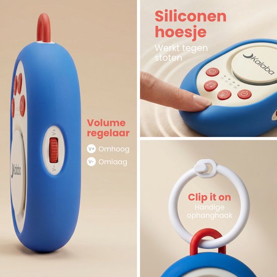 Kalaba Go – White Noise Machine Baby – Witte Ruis Apparaat – 20 Geluiden – Nachtlampje – Oplaadbaar – Blauw — afbeelding 3