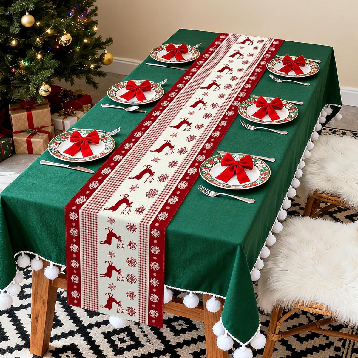 Tafelloper voor Kersttafel 40 x 180 cm Sfeer en Decoratie