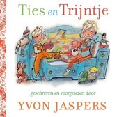 Twee kinderen, Ties en Trijntje, zitten op een bankje met speelgoed. Geschreven en voorgelezen door Yvon Jaspers.