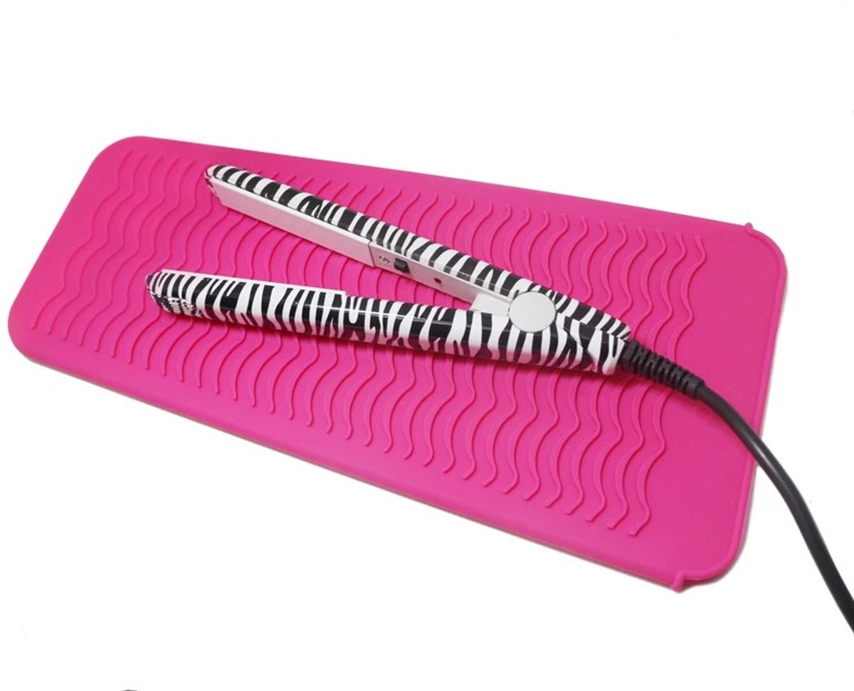 Hittebestendige Siliconen Mat voor Stijltang & Krultang – Heat Protector Sleeve – Beschermmat voor Haarstyling Tools - Roze