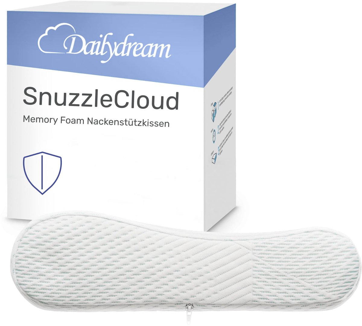 Ergonomisch kussen SnuzzleCloud, 60x40x9/11 cm, wit