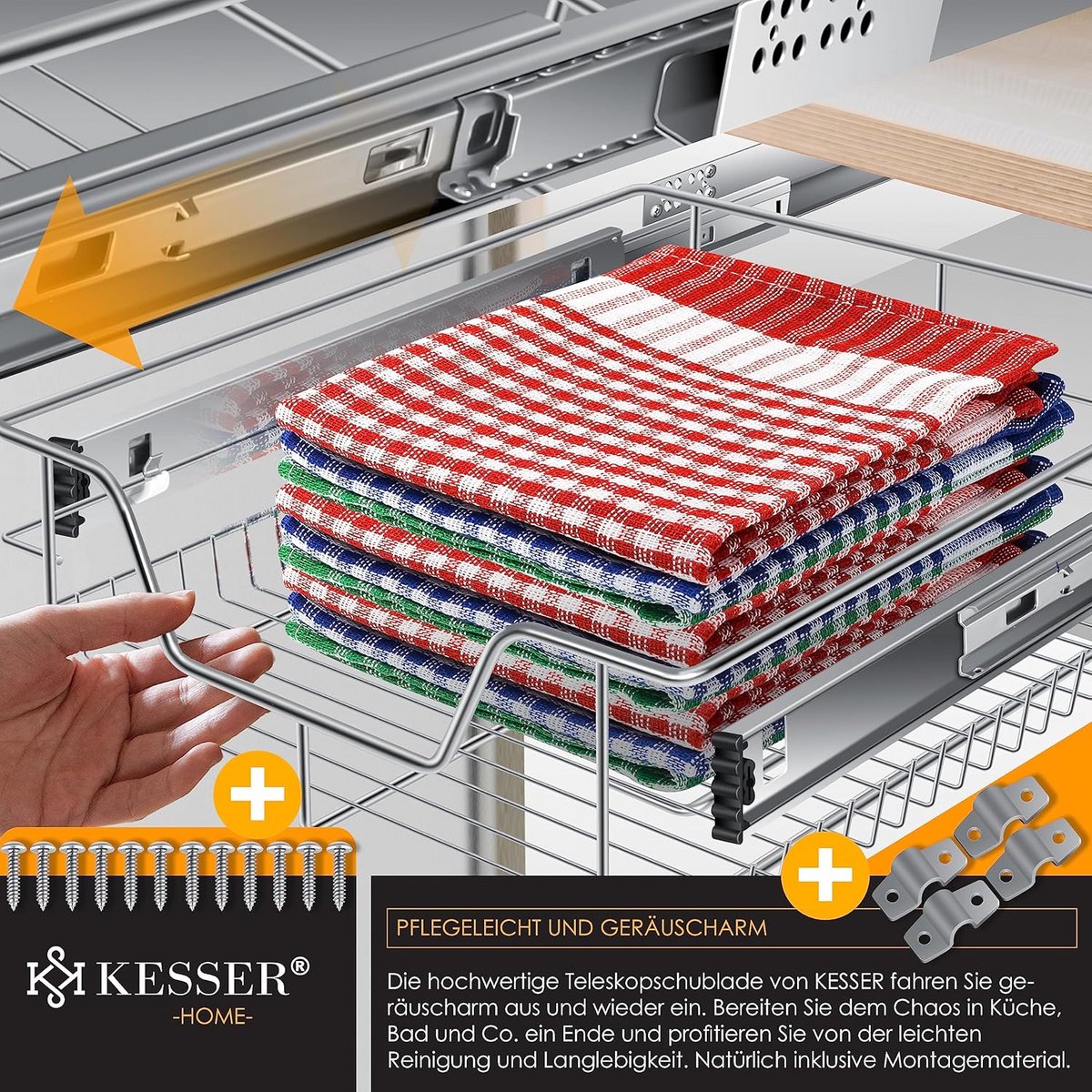 Uittrekbare Keukenkast Lade - Volledig Uittrekbare Korf voor Orde in Keuken en Kast — cadeau in Cadeau-ideeën - foto 3