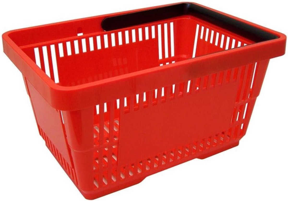 Stapelbare Winkelmandjes 20 Liter met Handvat in Rood