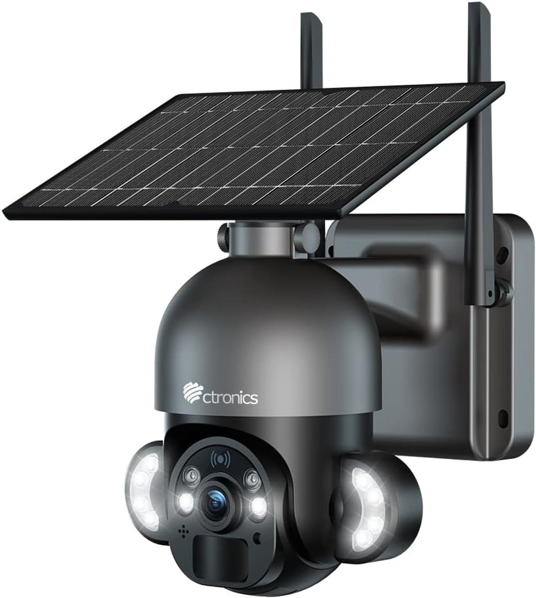 Draadloze 4MP Buiten Camera op Zonne-energie met Kleur Nachtzicht en PTZ