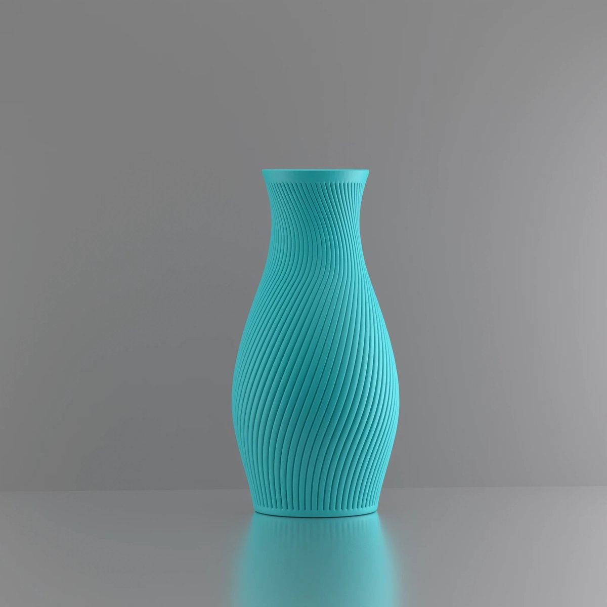 3d-gezellig Diana - Vaas - Waterdicht - Turkooise - Maat 35 cm - Kunststof - Modern - Bloemenvaas - 100% gerecycled PLA (bioplastic)