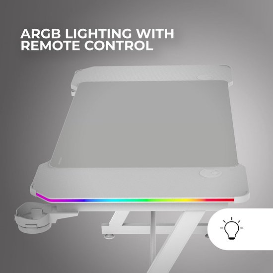 Ergonomische Gaming Bureau met ARGB LED Verlichting en XXL Muisoptrek van Merkloos — afbeelding 3