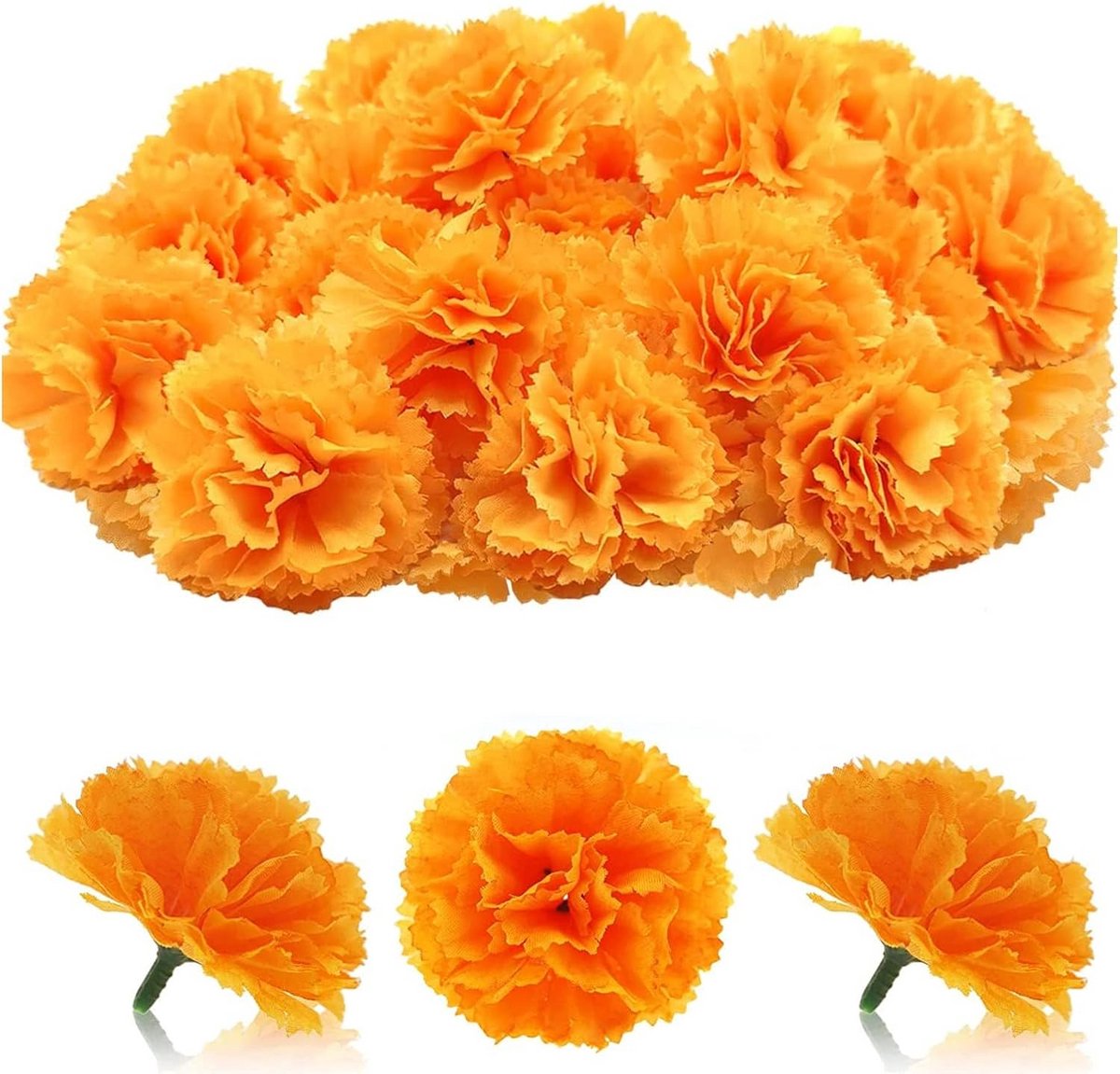 30 Stuks Oranje Anjer Kunstbloemen Zijdemateriaal Duurzaam Decoratief