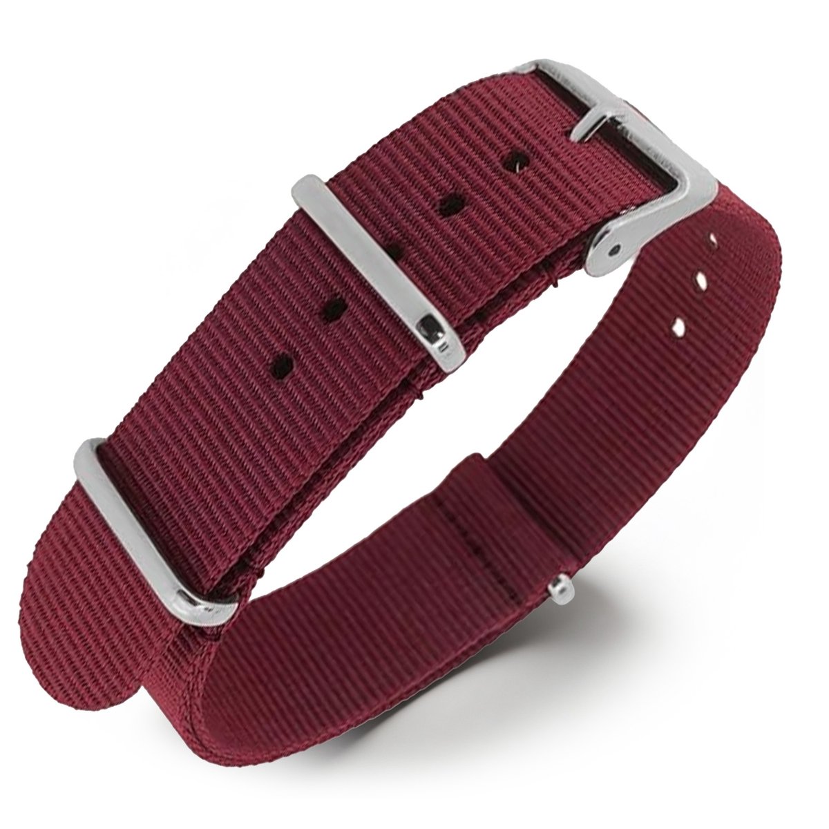 NATO Horlogeband G10 Military Nylon Strap - Bordeauxrood 22mm