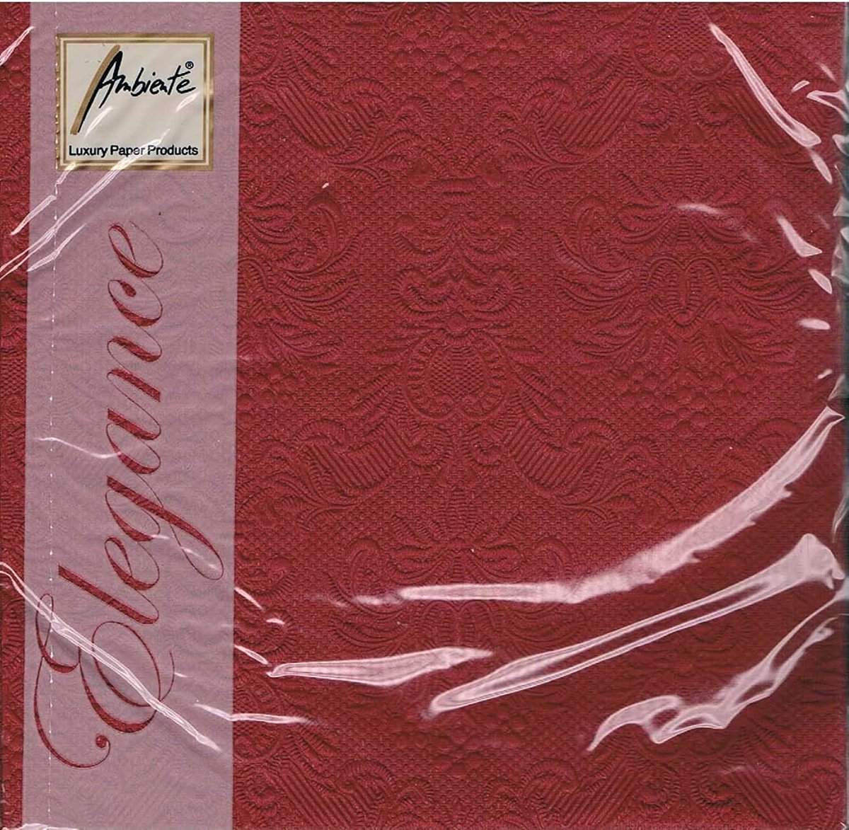 Elegante servetten met reliëf - Bordeaux rood - 3-laags servetten
