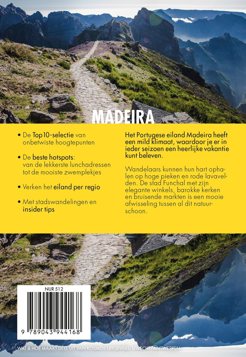 Gele kaft met de titel 'MADEIRA' en een pad dat omhoog loopt in een bergachtig landschap.