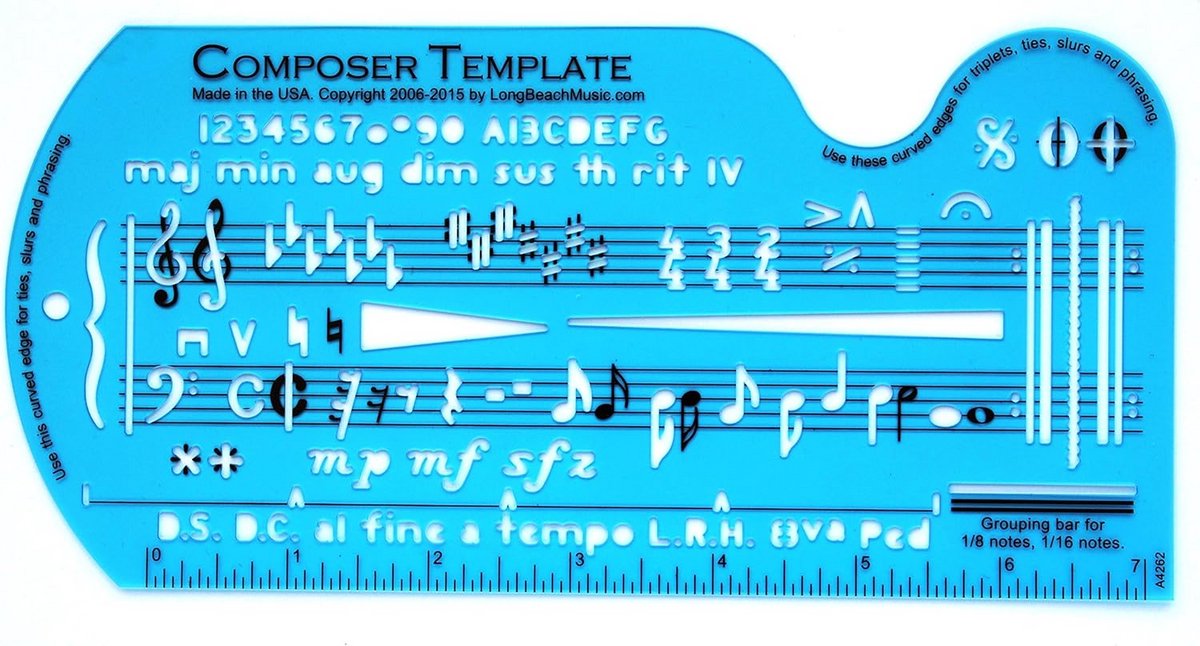 Muziek Notatiesjabloon voor het Componeren van Muziek en Symbolen