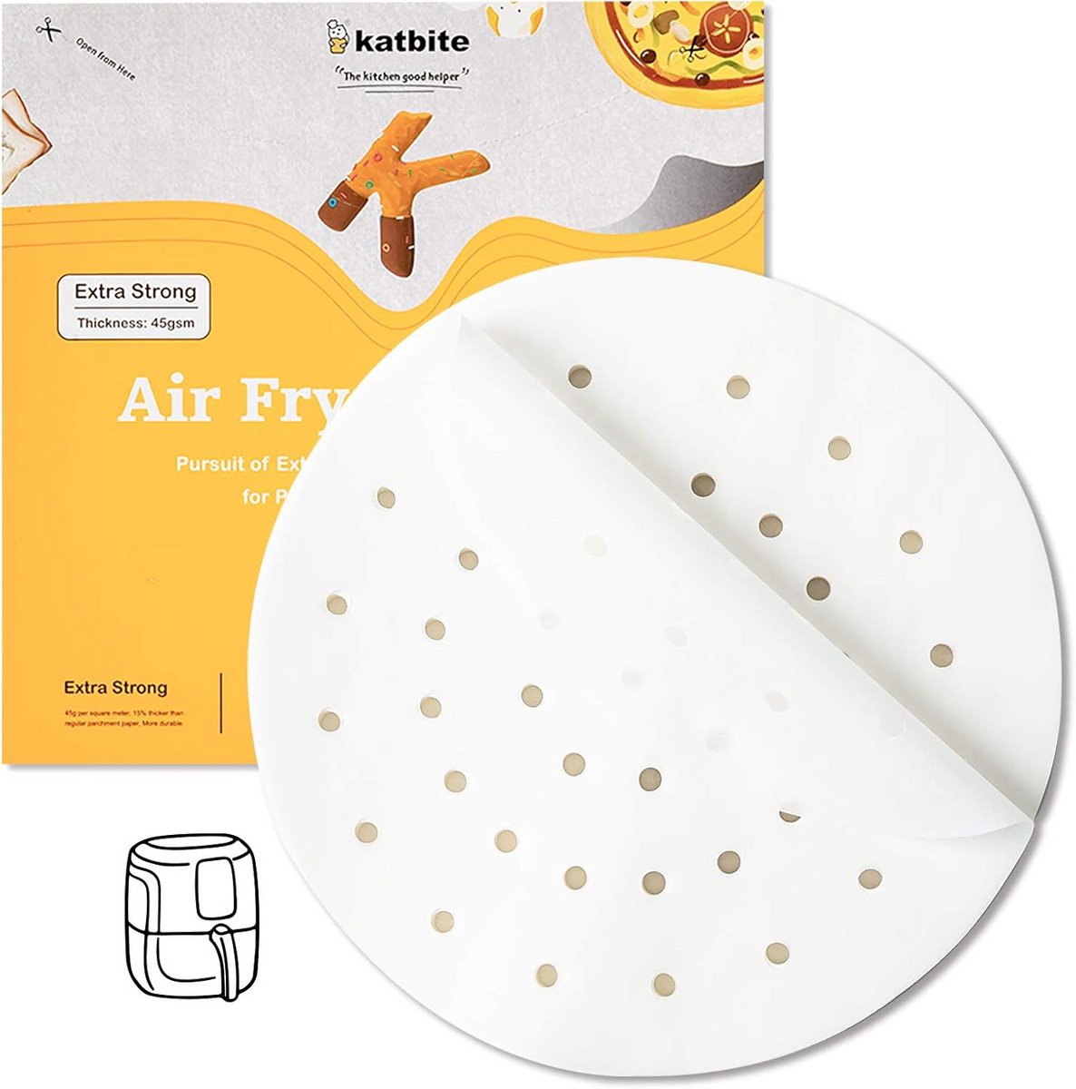 120x Geperforeerde Ronde Airfryer Vellen Perkamentpapier - 7,5 Inch - Voor Heteluchtfriteuse & Stoompan