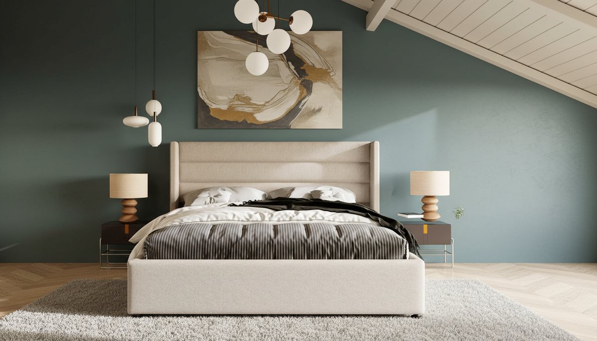 Gestoffeerd Opbergbed 160x200 cm Casa Velluto – Hydraulisch Tweepersoonsbed met Lattenbodem van Hout, Linnen Stof, Handmatig Verstelbaar Hoofdeind en Voeteneind, Luxe Slaapkamerbed zonder Matras, Beige