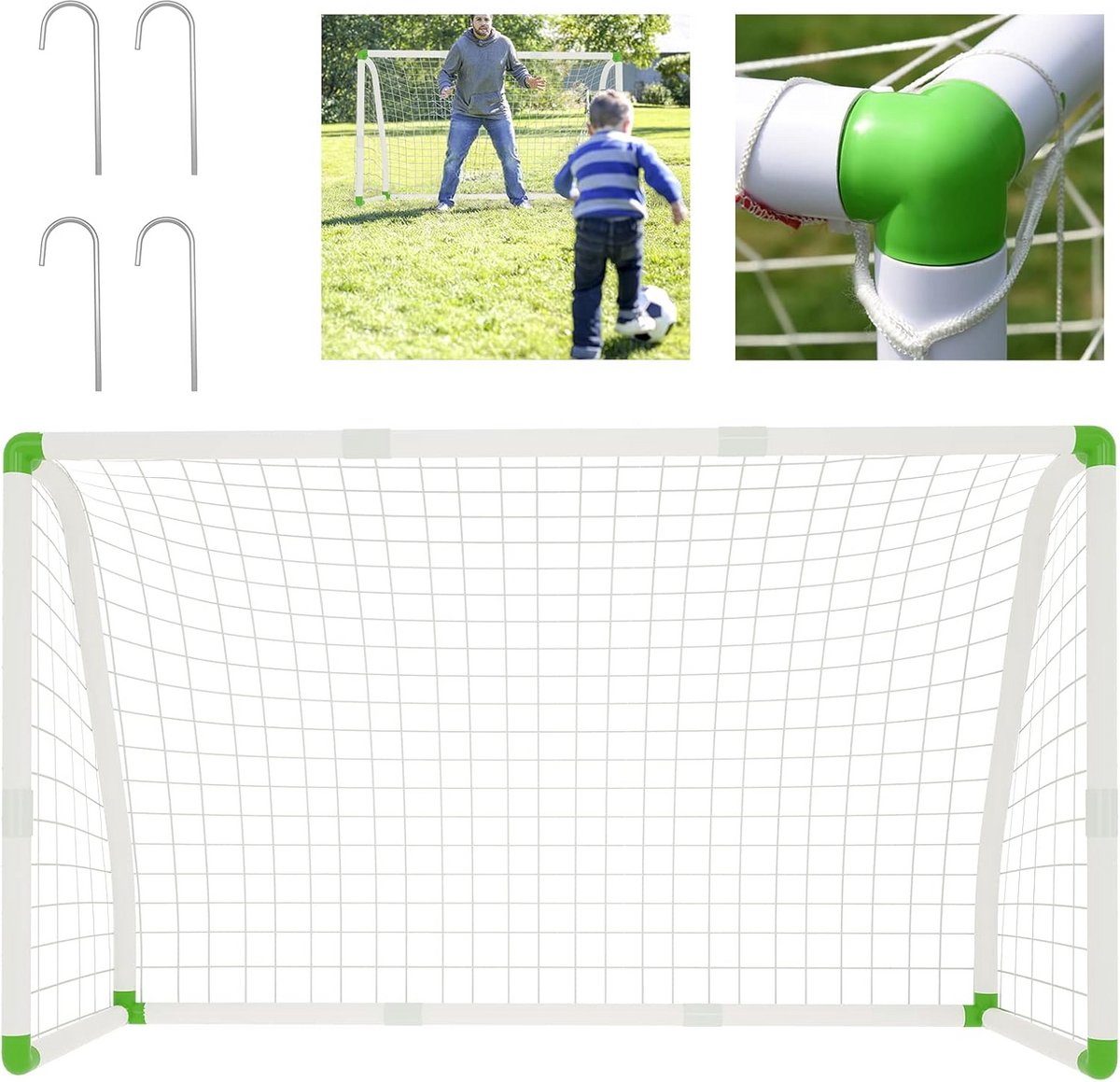 Groot PVC Voetbaldoel Kinderen 180x120 cm - Weerbestendig Voetbaldoel voor Tuin